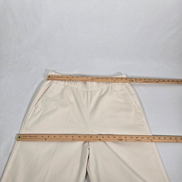 J.CREW Astrid NATURAL Elastic Waistband Hi-Rise Wide Leg Crop Chino Pant Size L. - Picture 15 of 17
